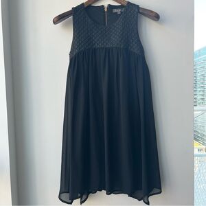 Black overlay sleeveless cocktail dress